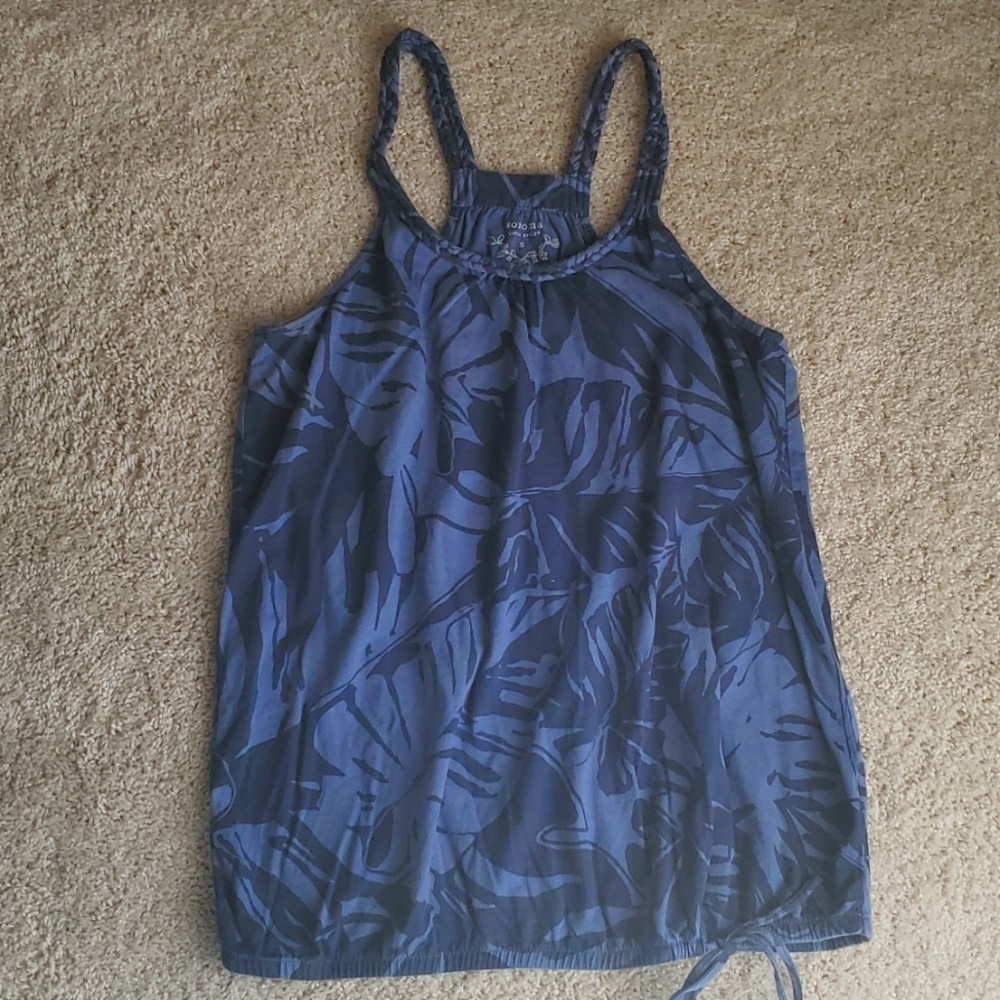 Sonoma Blue Tropical Print Tank Top Size S
